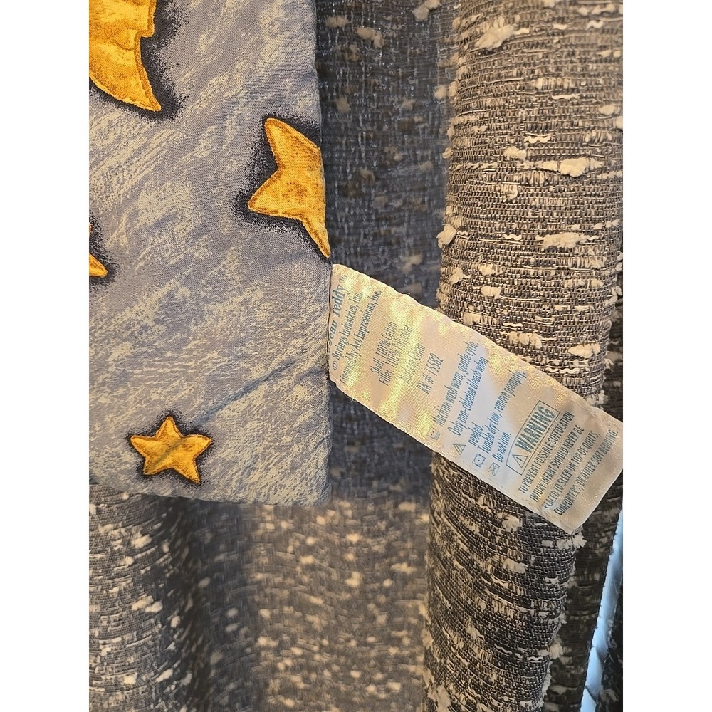 VTG Blue Jean Teddy "NIGHT NIGHT" Crib Comforter Standard Size Exc Condition! - Picture 2 of 5